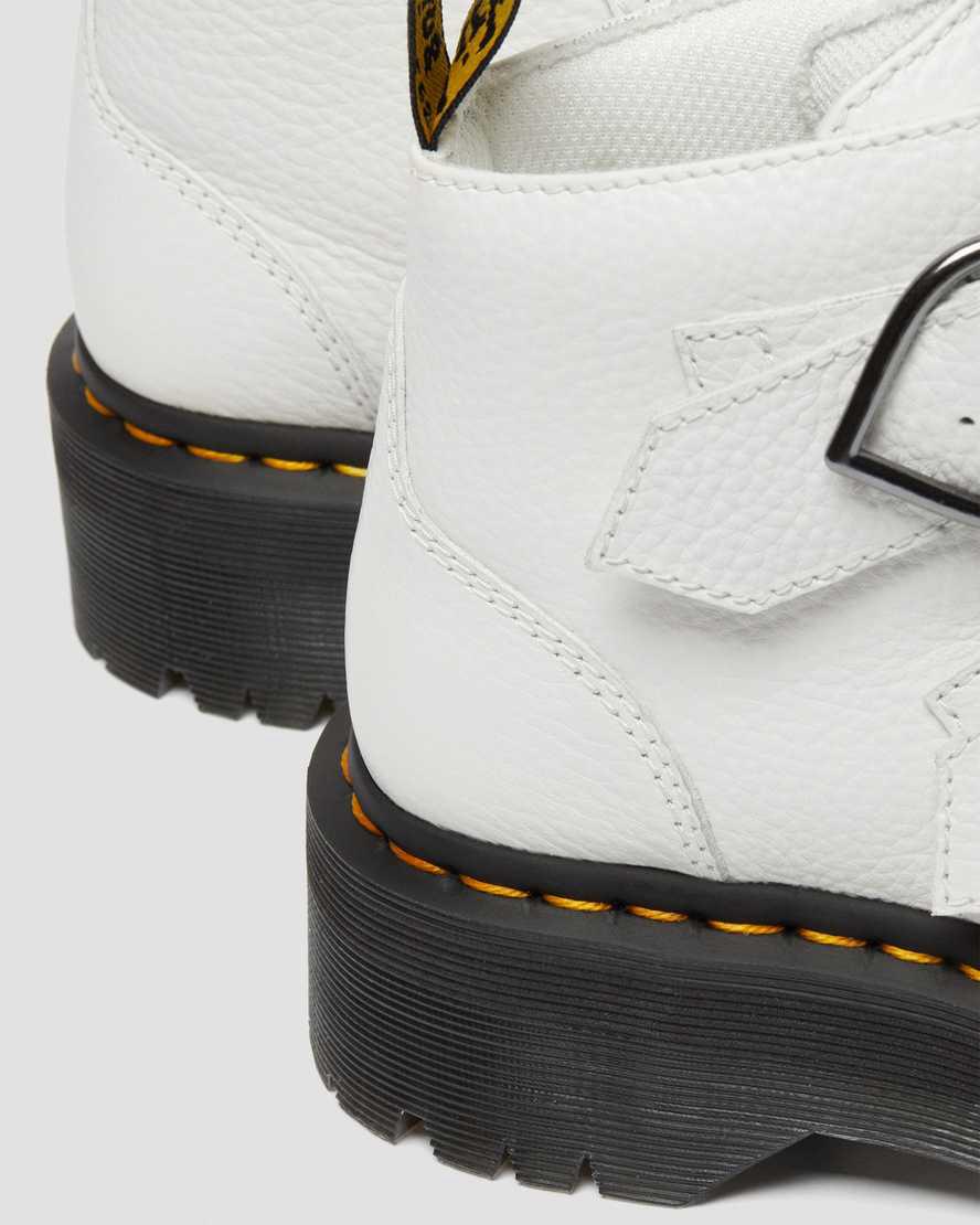 Botines Dr Martens Devon Heart Leather Platform Mujer Blancas  España |  85076-LNXI