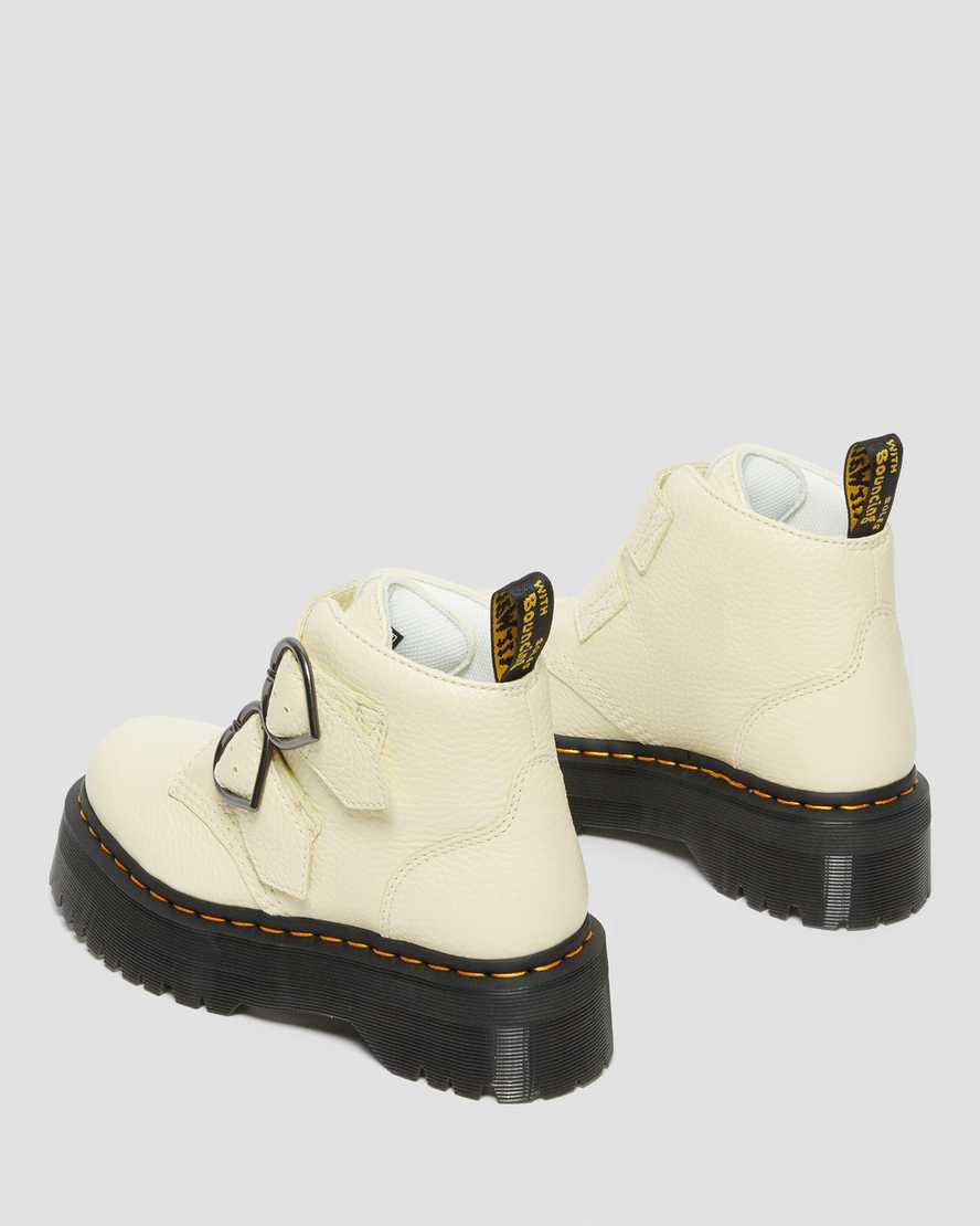 Botines Dr Martens Devon Heart Leather Platform Mujer Marrones Creme  España |  92805-BAEH