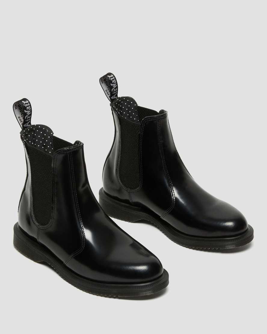 Botines Dr Martens Flora Smooth Leather Chelsea Mujer Negras  España |  07615-ZXYO