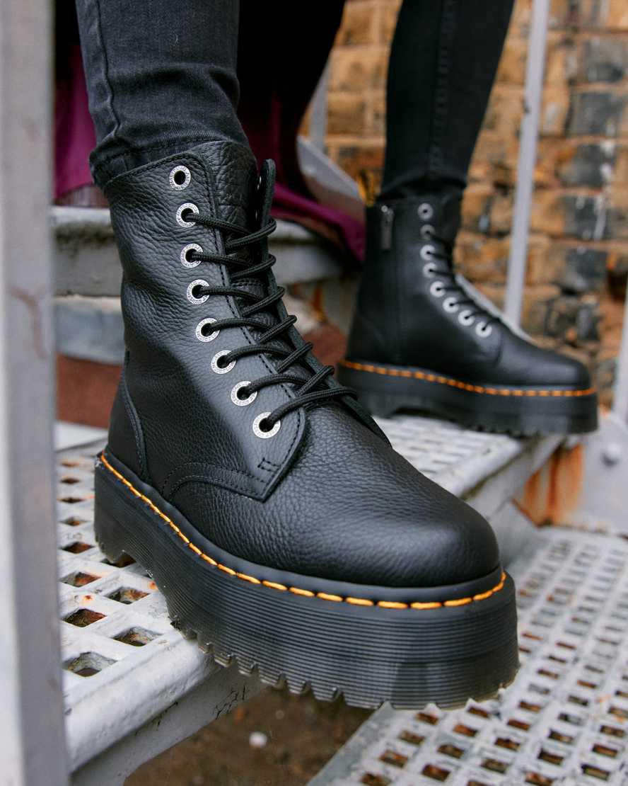 Botines Dr Martens Jadon Boot III Pisa Leather Platforms Mujer Negras  España |  65932-VRNU