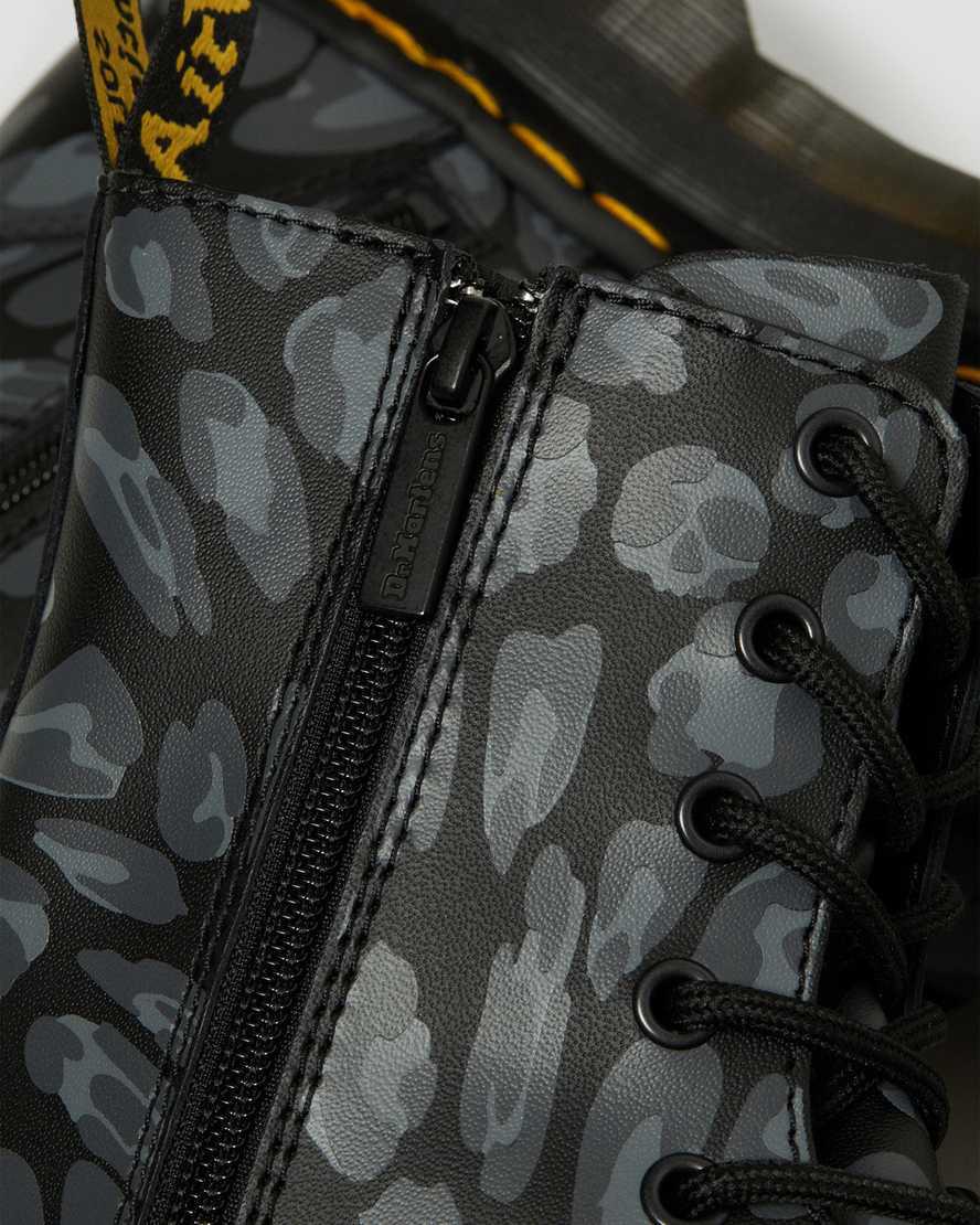 Botines Dr Martens Jadon Boot Leopard Print Platforms Hombre Negras  España |  69531-MTCA