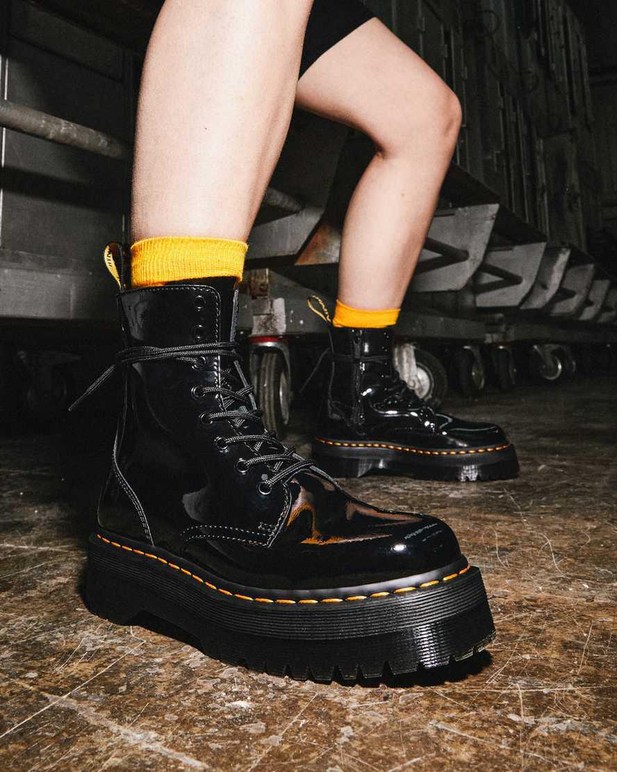 Botines Dr Martens Jadon Boot Patent Leather Platforms Mujer Negras  España |  08932-KROP
