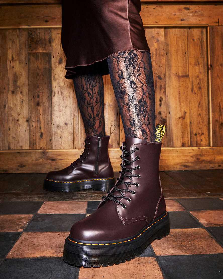 Botines Dr Martens Jadon Boot Smooth Leather Platforms Mujer Burdeos  España |  65038-UZJH