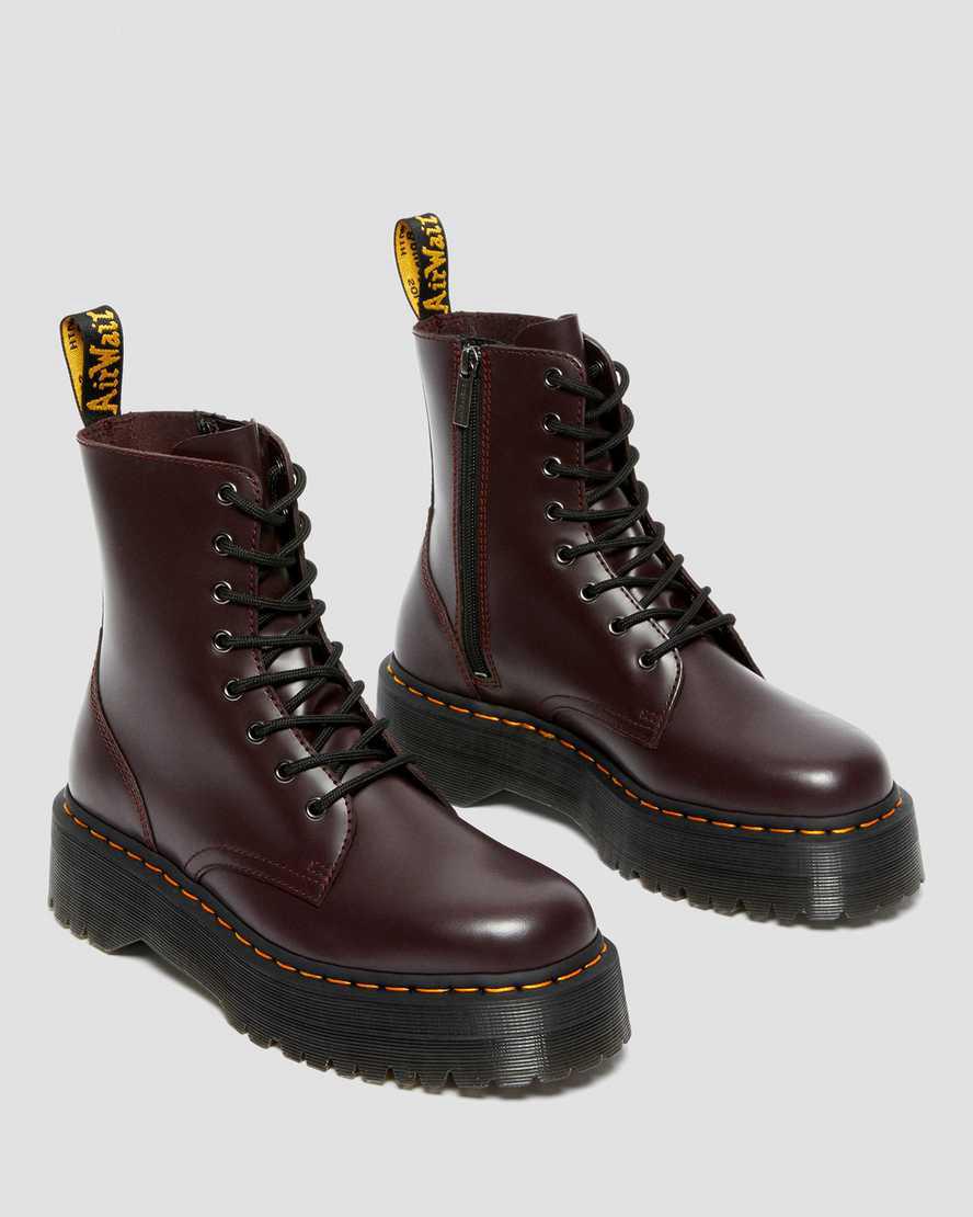 Botines Dr Martens Jadon Boot Smooth Leather Platforms Mujer Burdeos  España |  65038-UZJH