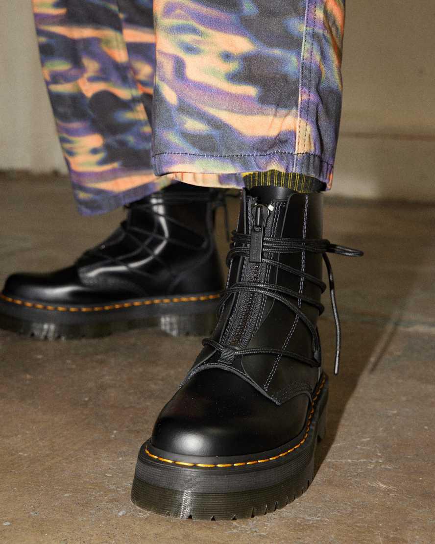 Botines Dr Martens Jarrick II Laced Leather Platform Mujer Negras  España |  90175-QEYL