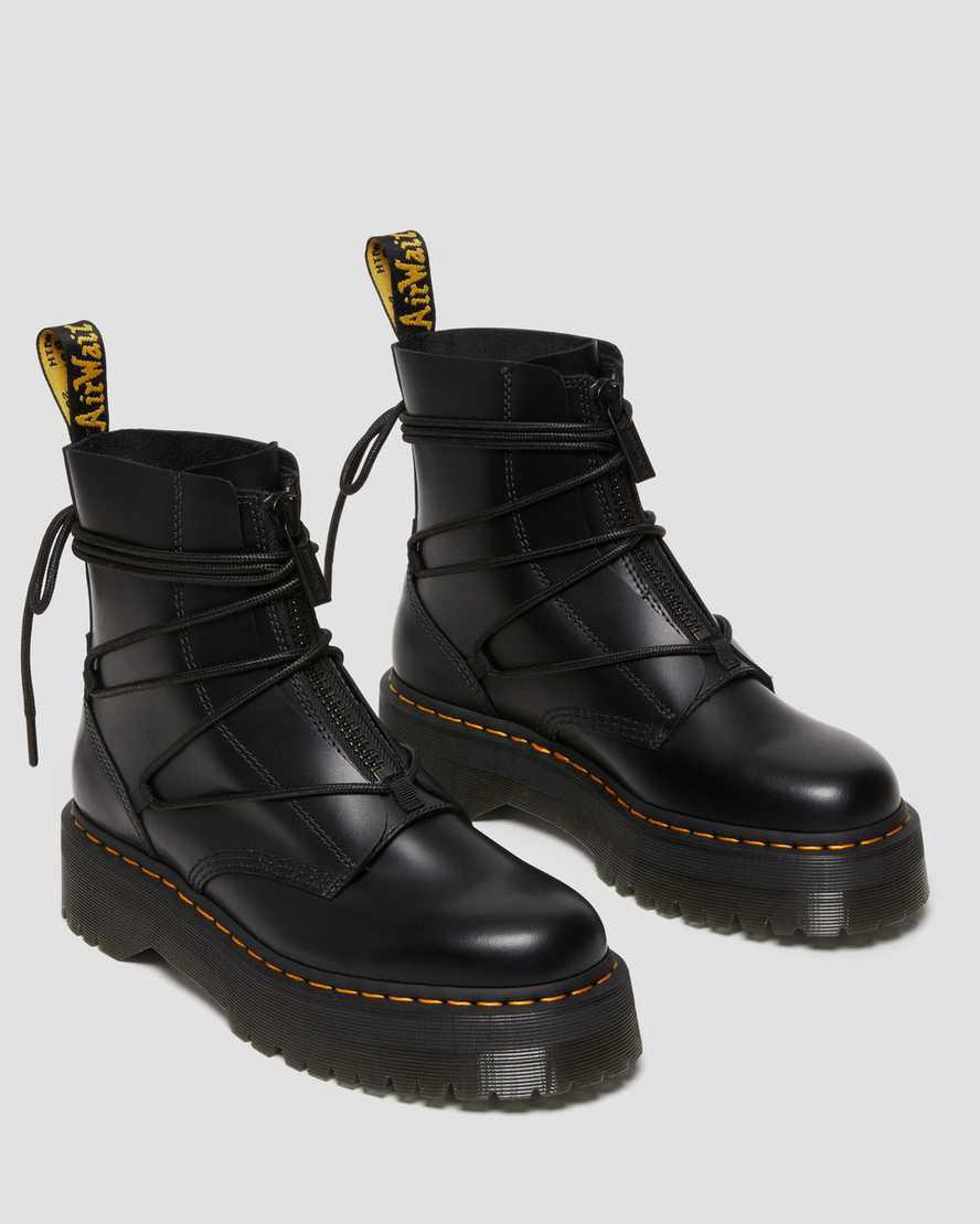 Botines Dr Martens Jarrick II Laced Leather Platform Mujer Negras  España |  90175-QEYL