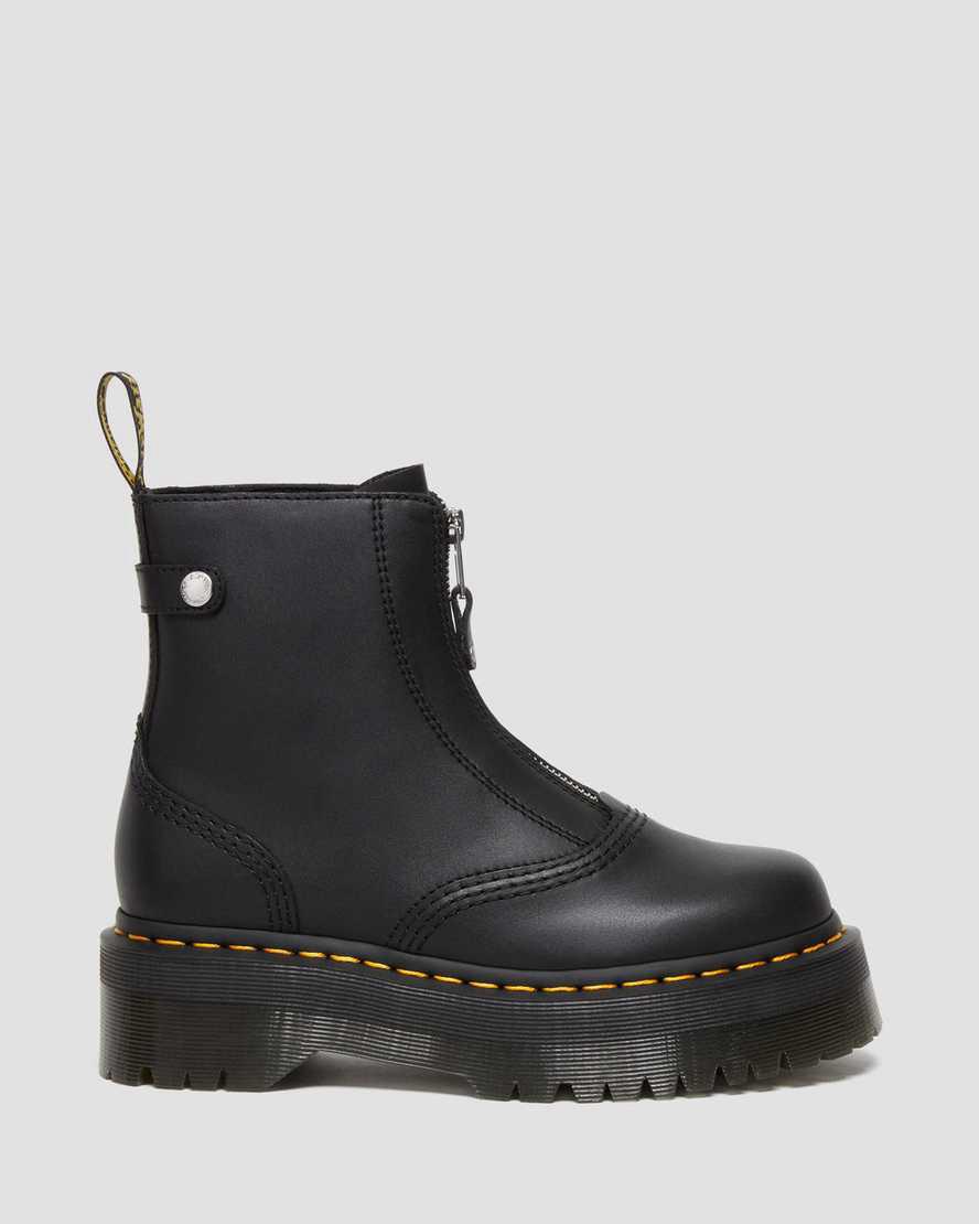 Botines Dr Martens Jetta Zipped Sendal Leather Platform Mujer Negras  España |  73514-LWOB
