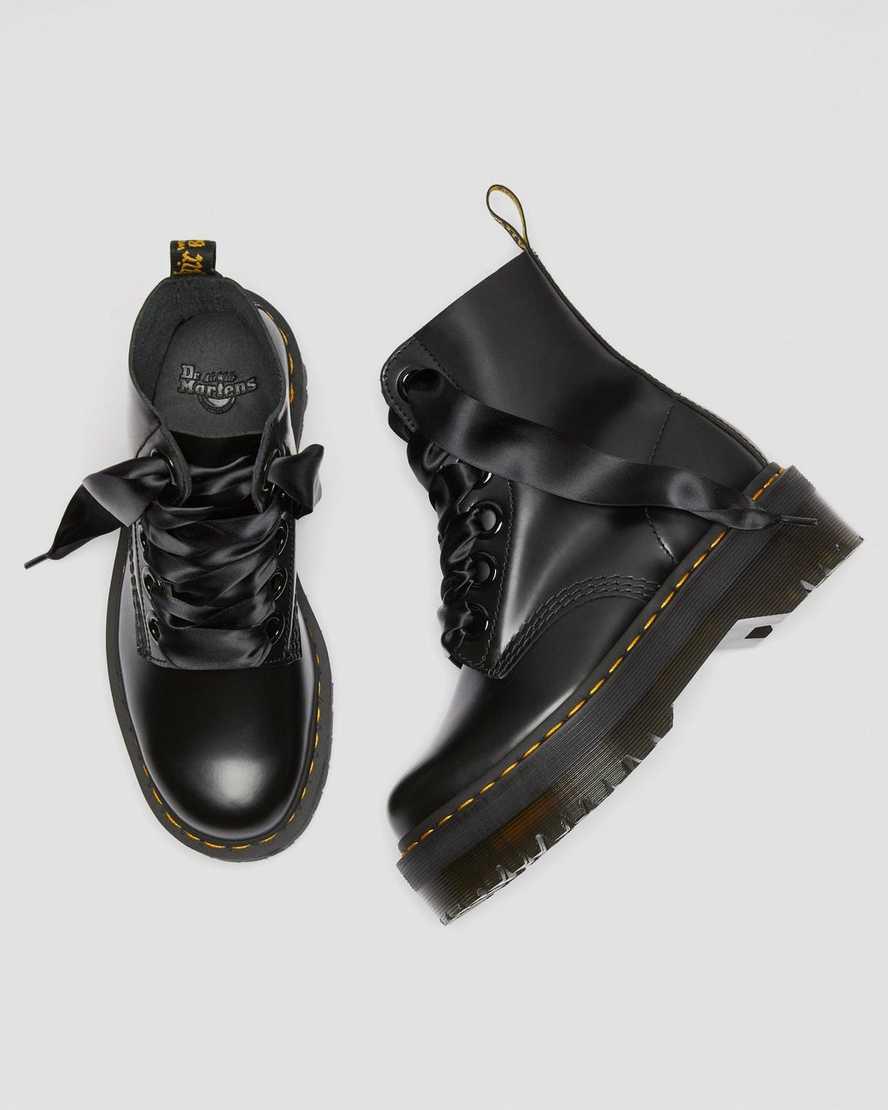 Botines Dr Martens Molly Leather Platform Mujer Negras  España |  45678-TJRE