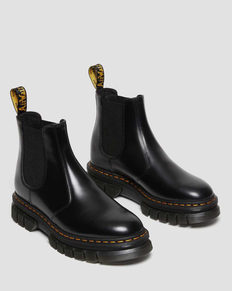 Botines Dr Martens Rikard Polished Smooth Leather Chelsea Hombre Negras  España |  61038-WZTJ
