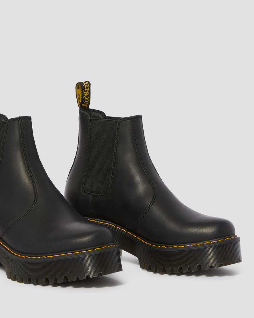 Botines Dr Martens Rometty Wyoming Leather Platform Chelsea Mujer Negras  España |  56179-HTCS