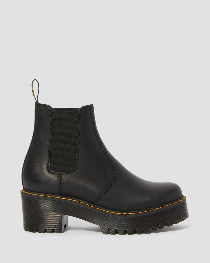 Botines Dr Martens Rometty Wyoming Leather Platform Chelsea Mujer Negras  España |  56179-HTCS