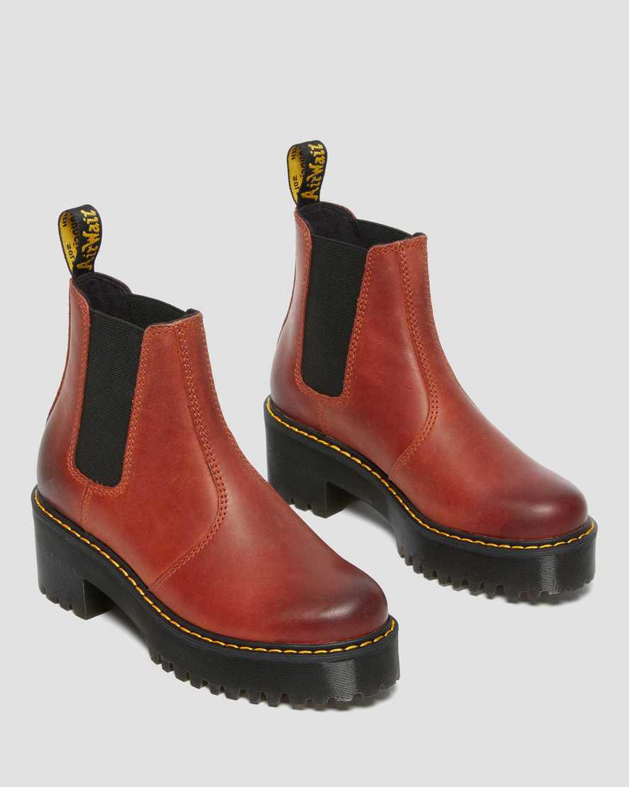 Botines Dr Martens Rometty Wyoming Leather Platform Chelsea Mujer Marrones  España |  80264-UCLA