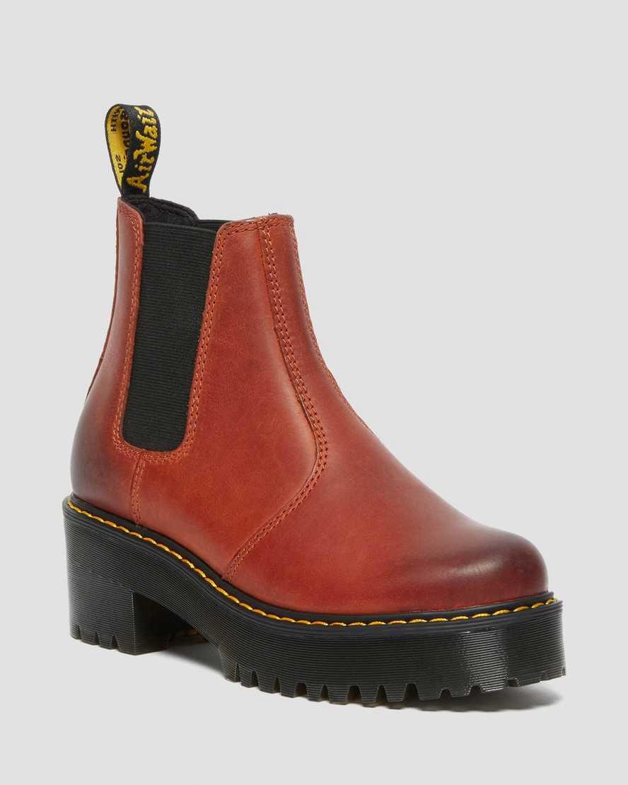Botines Dr Martens Rometty Wyoming Leather Platform Chelsea Mujer Marrones  España |  80264-UCLA