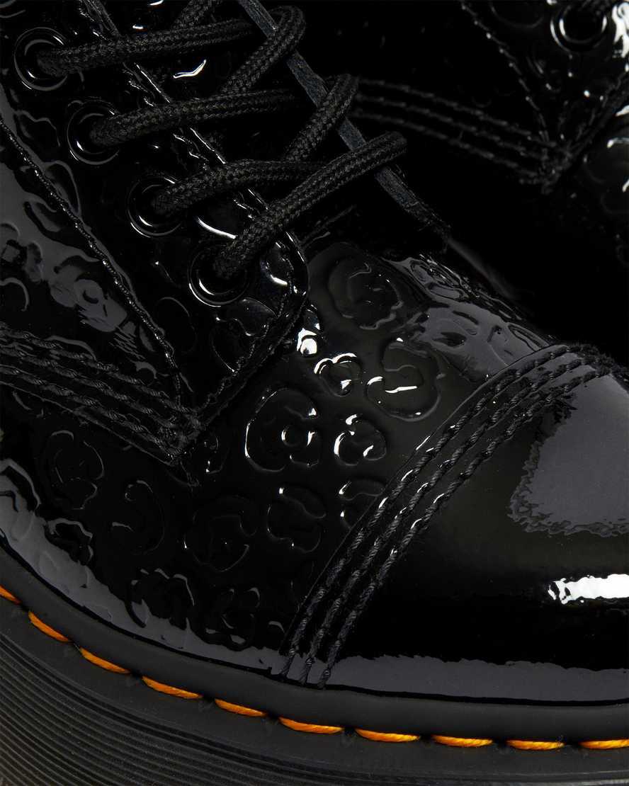 Botines Dr Martens Sinclair Leopard Emboss Patent Leather Platform Mujer Negras  España |  58643-QYZU