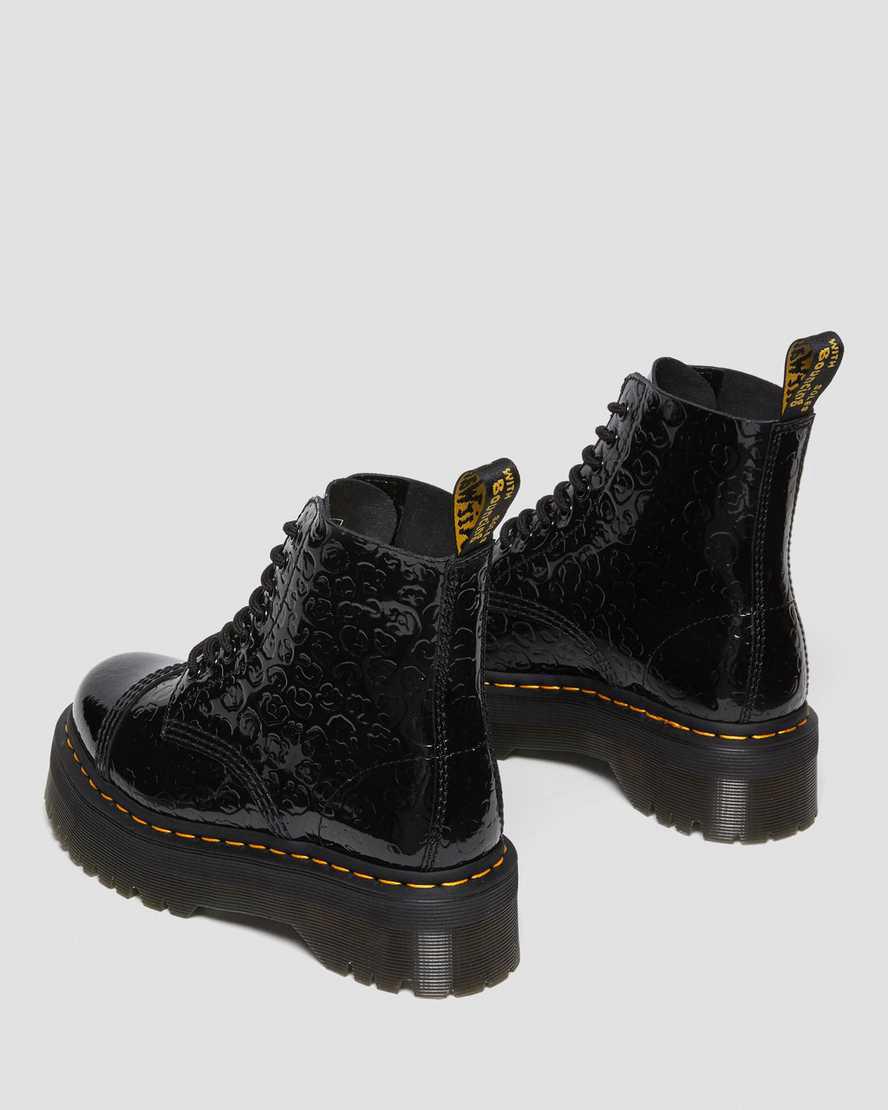 Botines Dr Martens Sinclair Leopard Emboss Patent Leather Platform Mujer Negras  España |  58643-QYZU