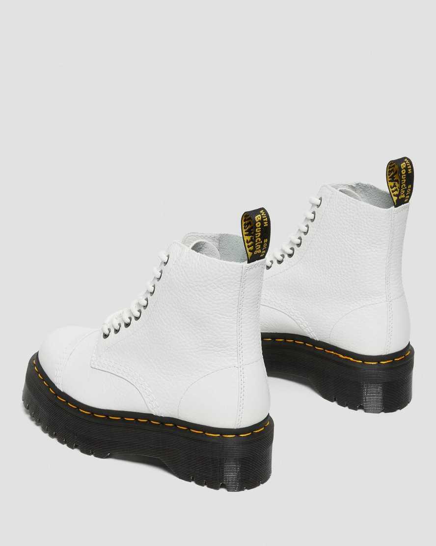 Botines Dr Martens Sinclair Milled Nappa Leather Platform Mujer Blancas  España |  21763-BOVY