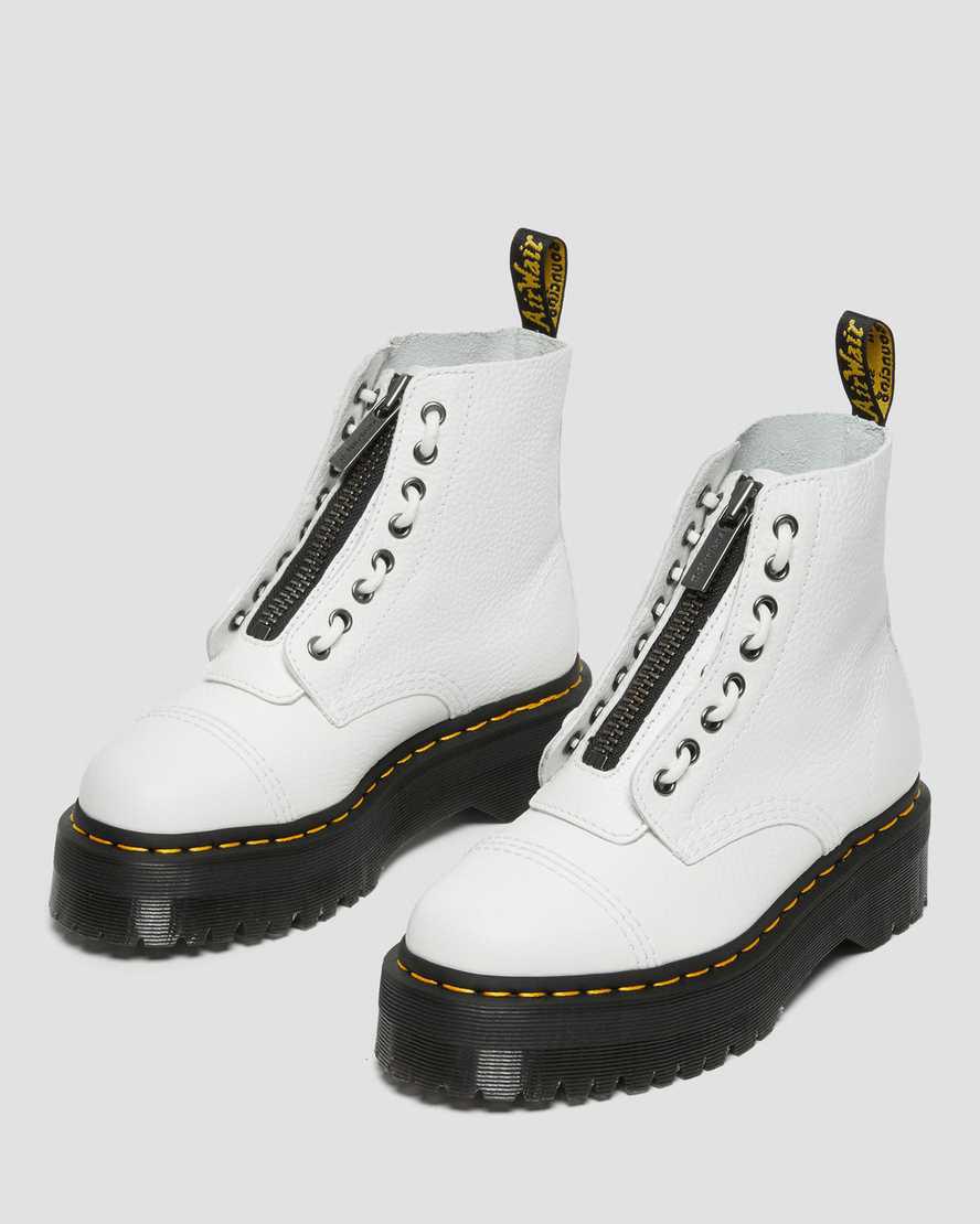 Botines Dr Martens Sinclair Milled Nappa Leather Platform Mujer Blancas  España |  21763-BOVY