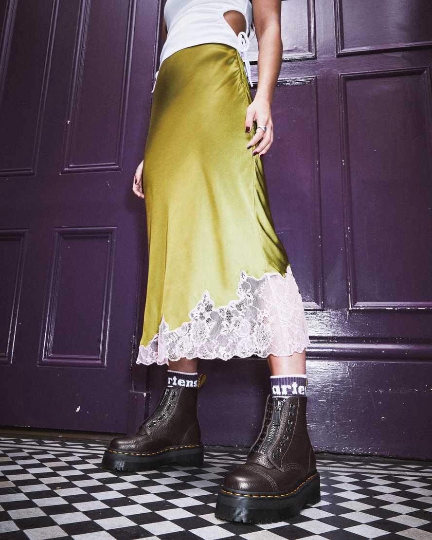 Botines Dr Martens Sinclair Milled Nappa Leather Platform Mujer Burdeos  España |  31086-GXZM
