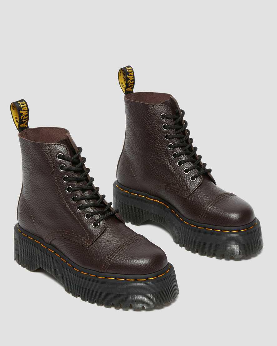 Botines Dr Martens Sinclair Milled Nappa Leather Platform Mujer Burdeos  España |  31086-GXZM