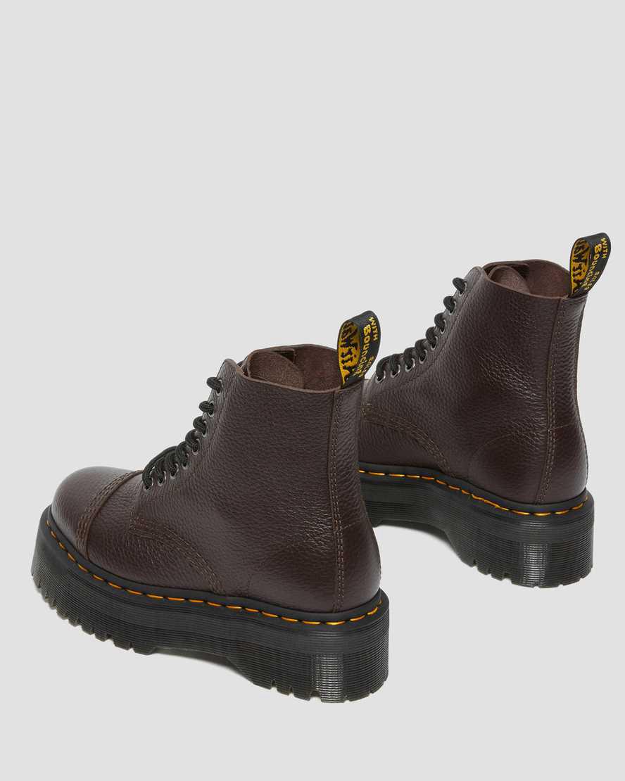 Botines Dr Martens Sinclair Milled Nappa Leather Platform Mujer Burdeos  España |  31086-GXZM