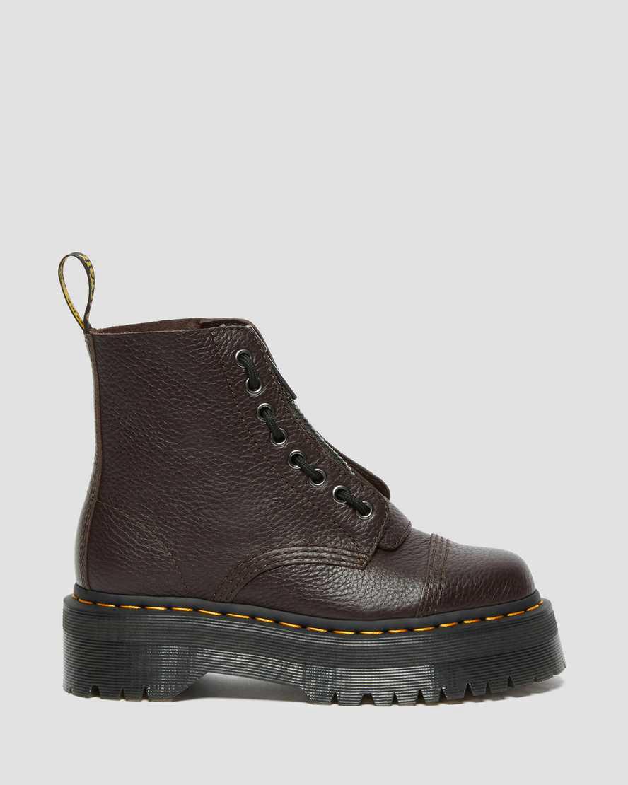 Botines Dr Martens Sinclair Milled Nappa Leather Platform Mujer Burdeos  España |  31086-GXZM