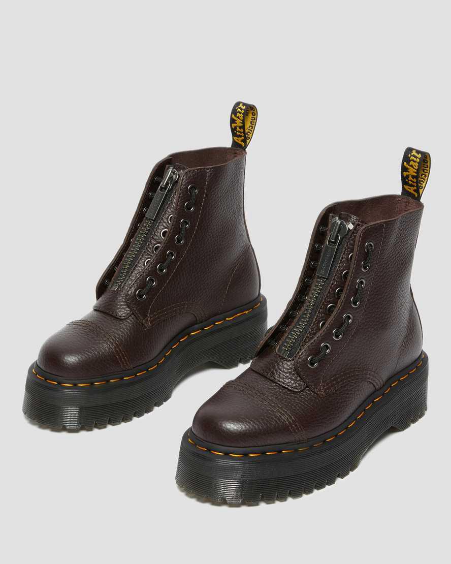 Botines Dr Martens Sinclair Milled Nappa Leather Platform Mujer Burdeos  España |  31086-GXZM