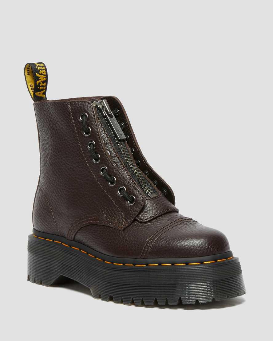 Botines Dr Martens Sinclair Milled Nappa Leather Platform Mujer Burdeos  España |  31086-GXZM