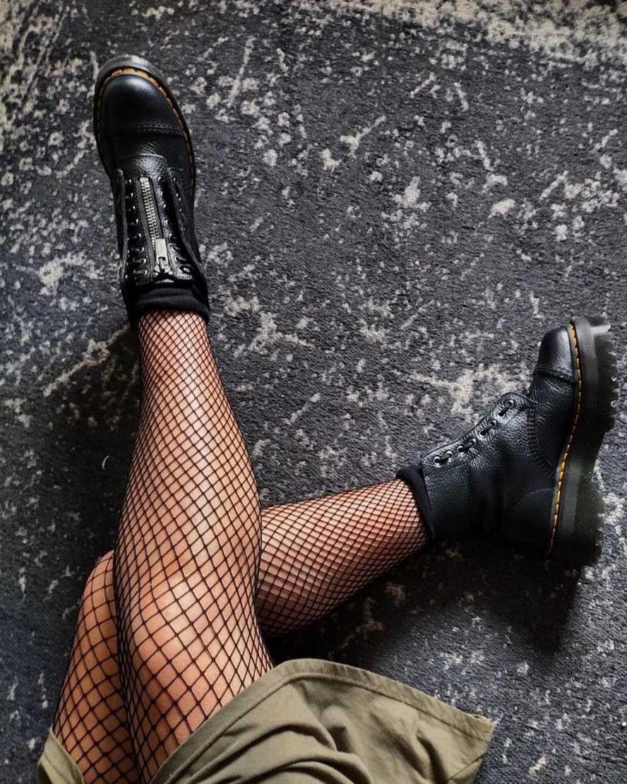 Botines Dr Martens Sinclair Milled Nappa Leather Platform Mujer Negras  España |  95067-VRCO