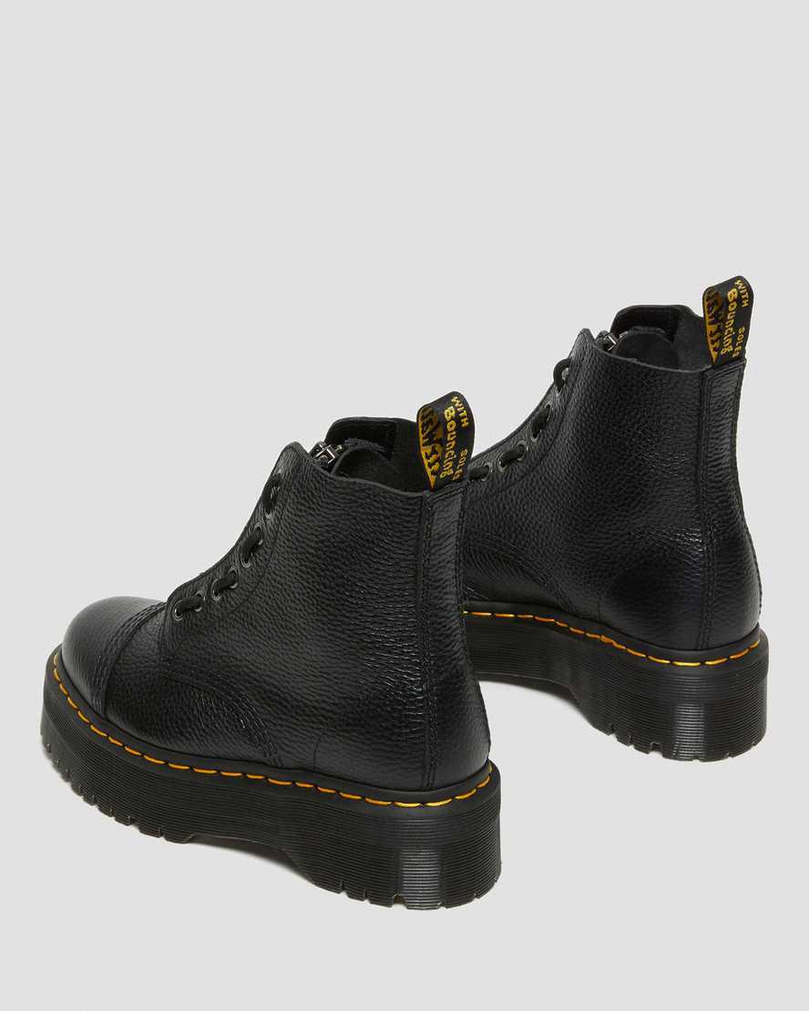 Botines Dr Martens Sinclair Milled Nappa Leather Platform Mujer Negras  España |  95067-VRCO