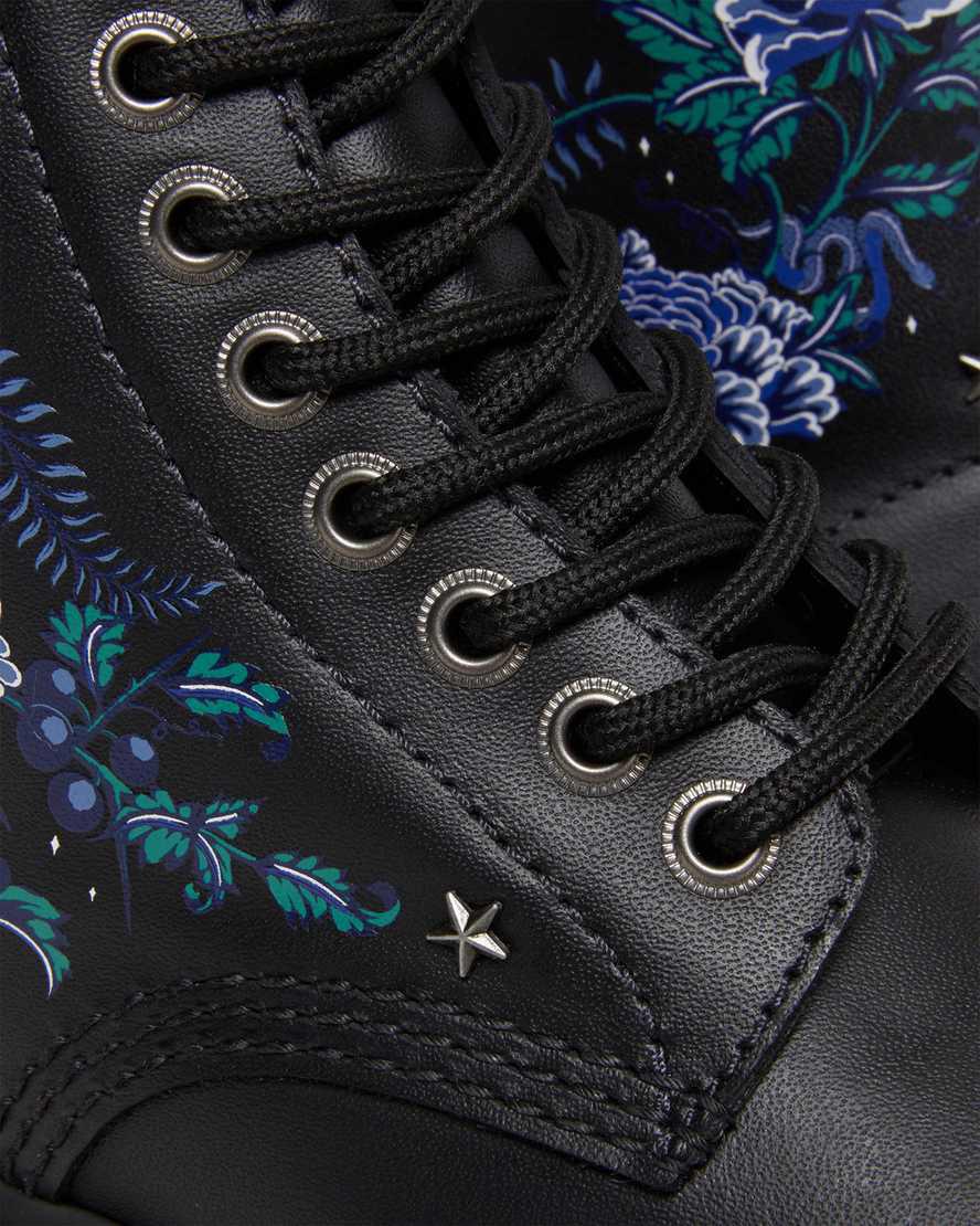 Botines Dr Martens Sinclair Mystic Floral Leather Platform Mujer Negras  España |  67325-ESYZ