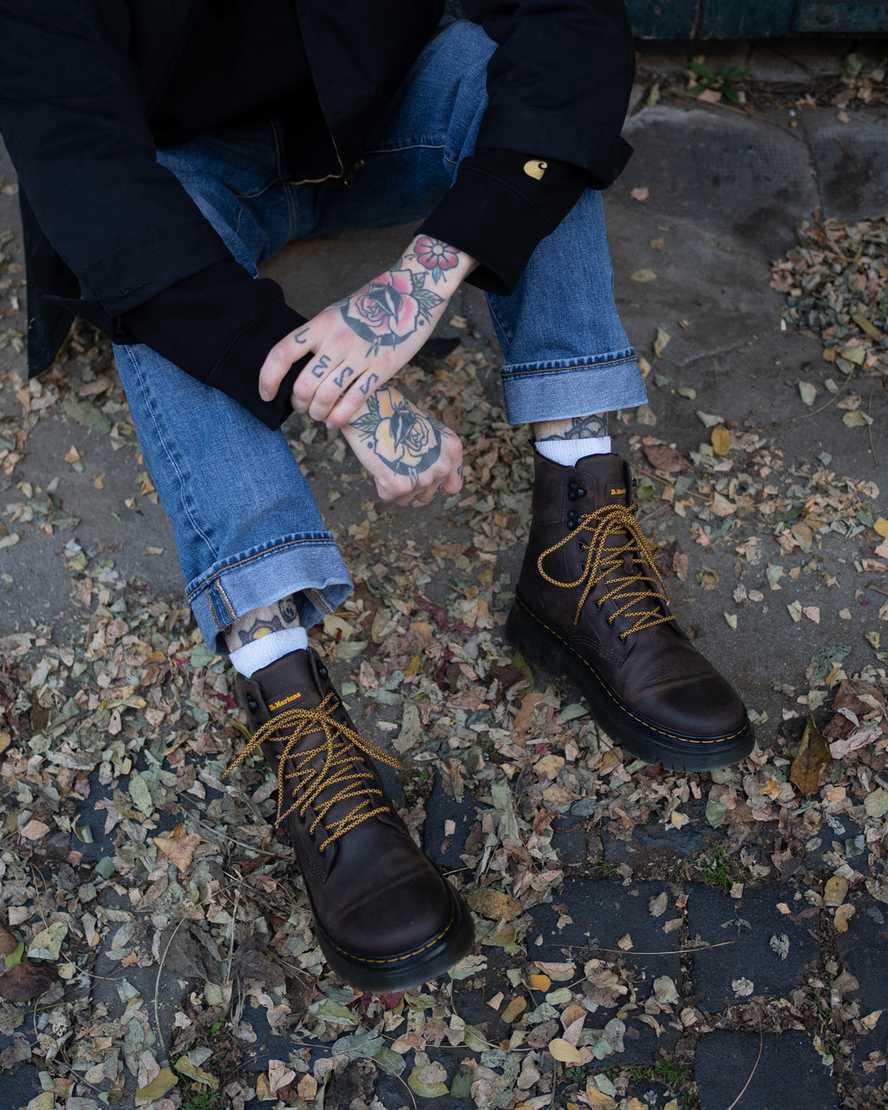 Botines Dr Martens Tarik Crazy Horse Leather Utility Mujer Marrones Oscuro  España |  87519-IRXG