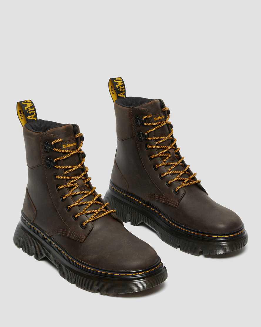 Botines Dr Martens Tarik Crazy Horse Leather Utility Mujer Marrones Oscuro  España |  87519-IRXG