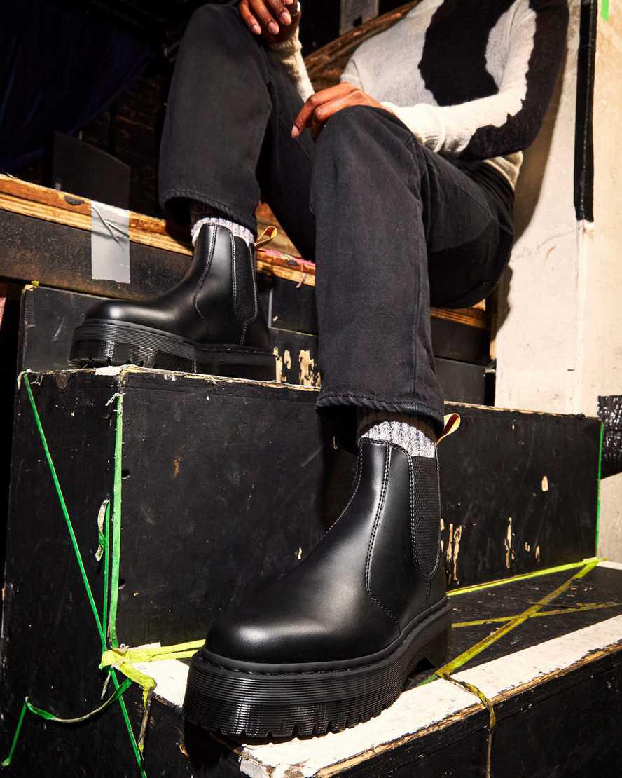 Botines Dr Martens Vegan 2976 Felix Platform Chelsea Mujer Negras  España |  53178-KJNY
