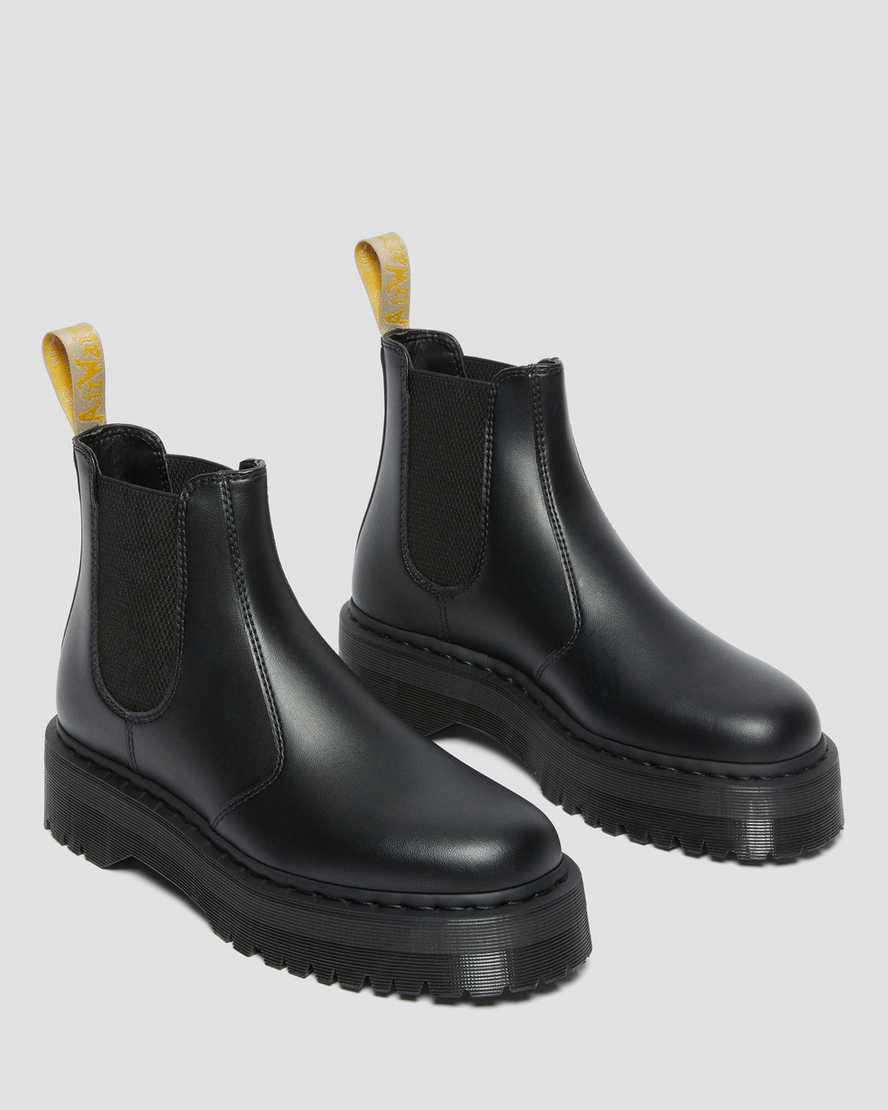 Botines Dr Martens Vegan 2976 Felix Platform Chelsea Mujer Negras  España |  53178-KJNY