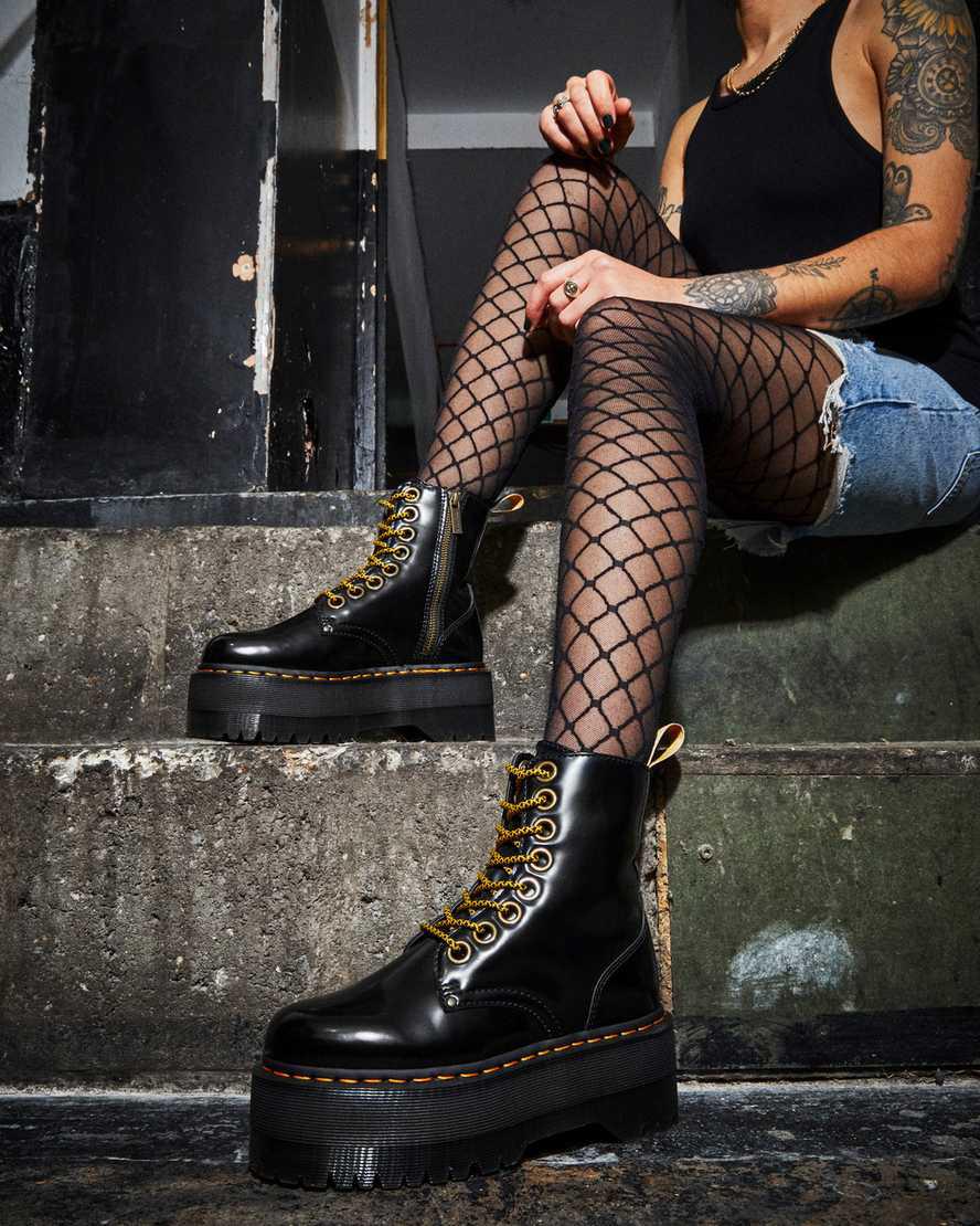 Botines Dr Martens Vegan Jadon Boot Max Platforms Mujer Negras  España |  27089-PJNH