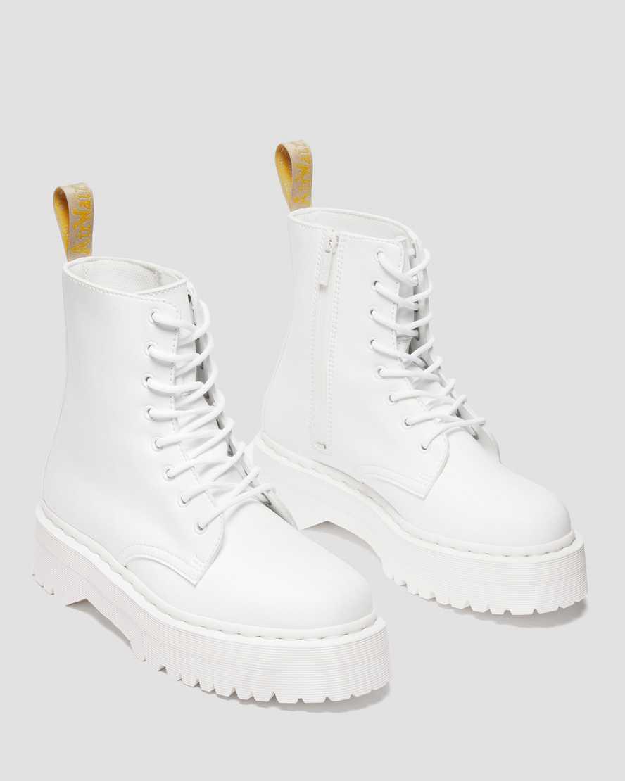 Botines Dr Martens Vegan Jadon II Boot Kemble Mono Platforms Hombre Blancas  España |  16785-OZLJ