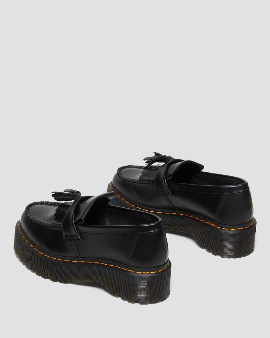 Loafers Dr Martens Adrian Leather Platform Tassel Mujer Negras  España |  83054-VJCW