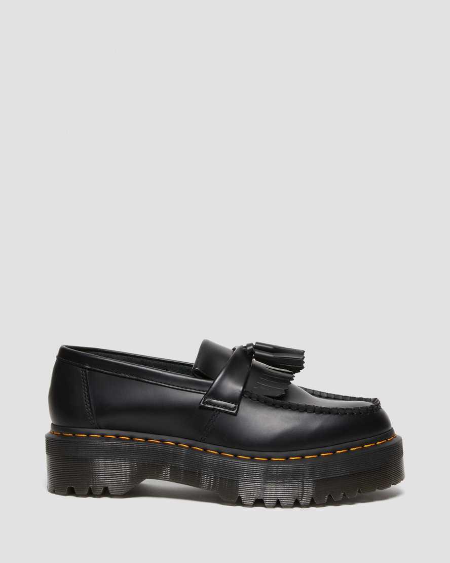 Loafers Dr Martens Adrian Leather Platform Tassel Mujer Negras  España |  83054-VJCW