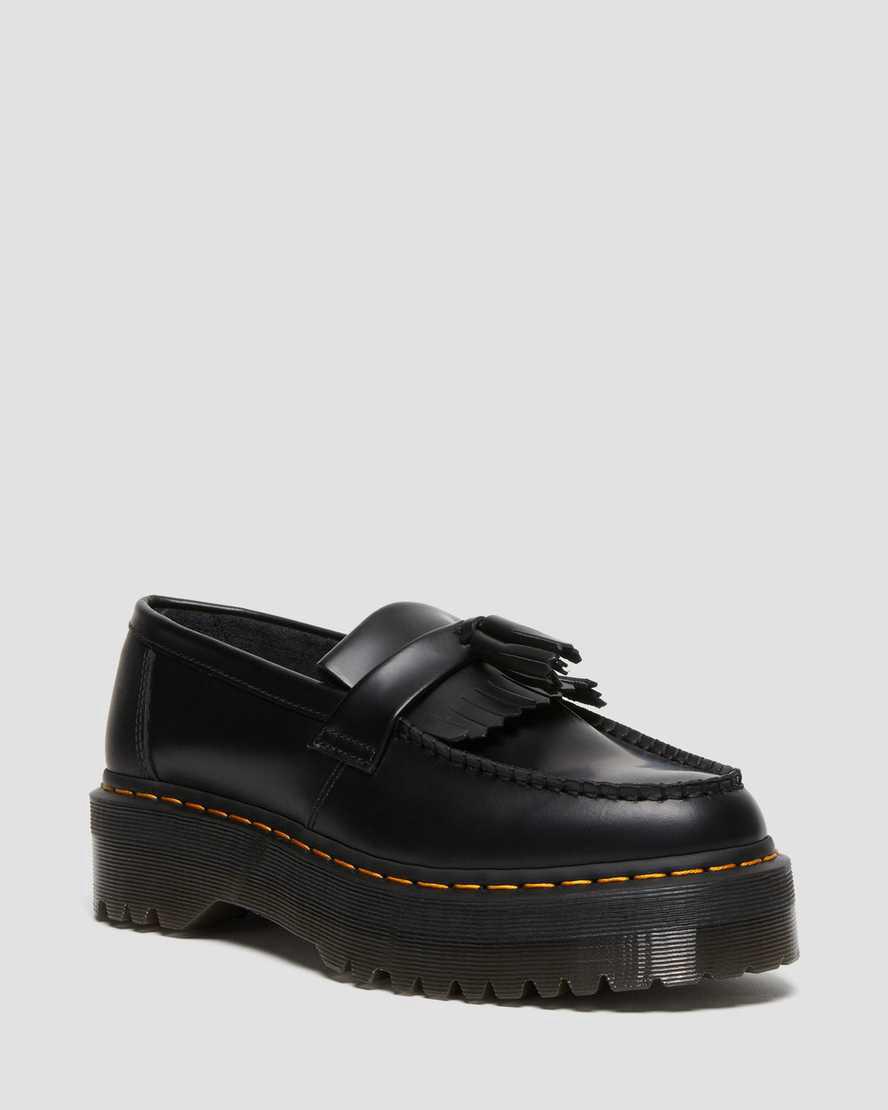 Loafers Dr Martens Adrian Leather Platform Tassel Mujer Negras  España |  83054-VJCW