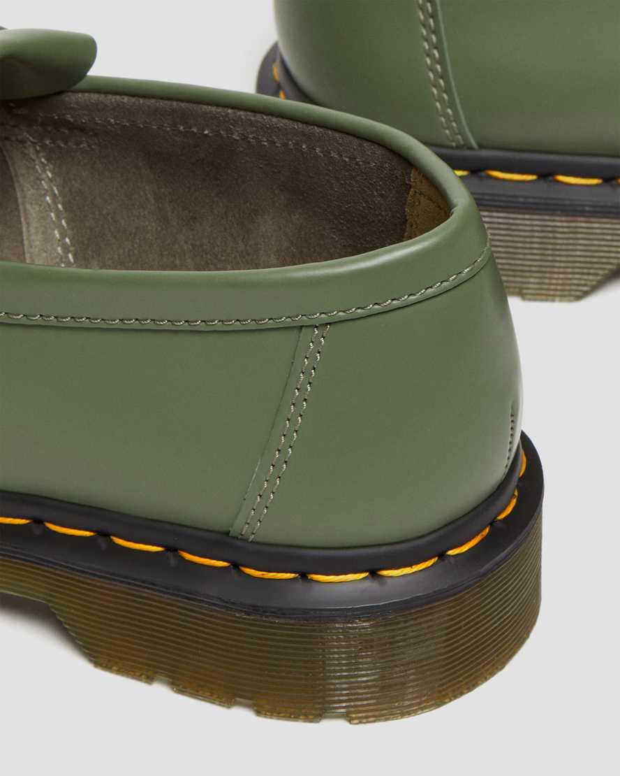 Loafers Dr Martens Adrian Yellow Stitch Leather Tassel Hombre Kaki Verde  España |  01732-XIMD