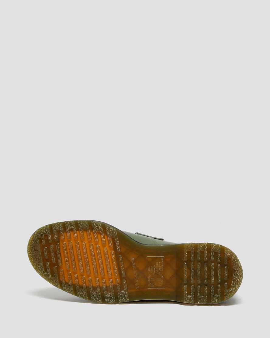 Loafers Dr Martens Adrian Yellow Stitch Leather Tassel Hombre Kaki Verde  España |  01732-XIMD