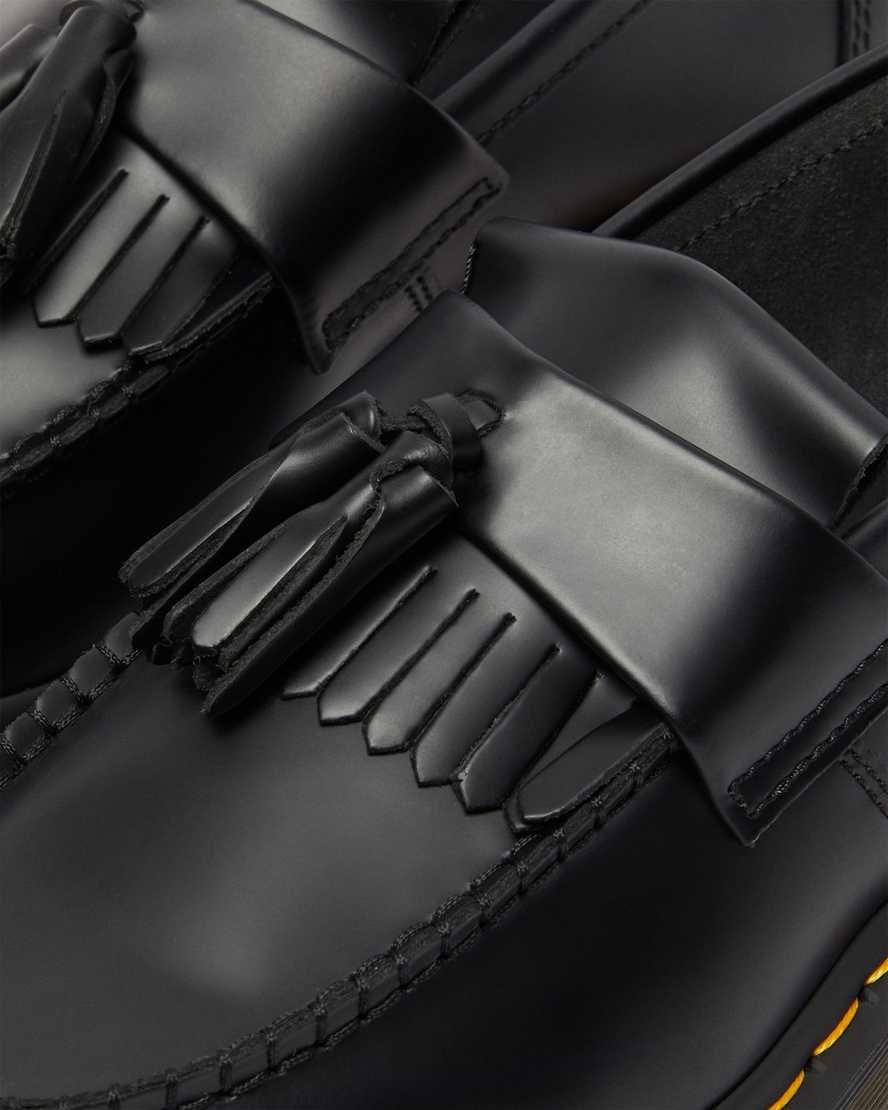 Loafers Dr Martens Adrian Yellow Stitch Leather Tassel Mujer Negras  España |  47150-HFIW