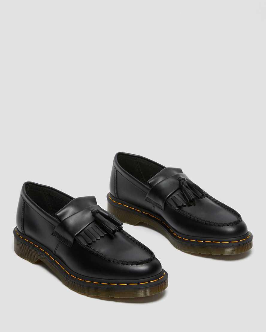 Loafers Dr Martens Adrian Yellow Stitch Leather Tassel Mujer Negras  España |  47150-HFIW