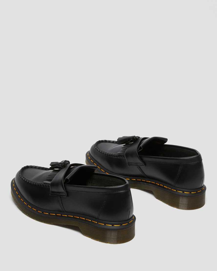 Loafers Dr Martens Adrian Yellow Stitch Leather Tassel Mujer Negras  España |  47150-HFIW