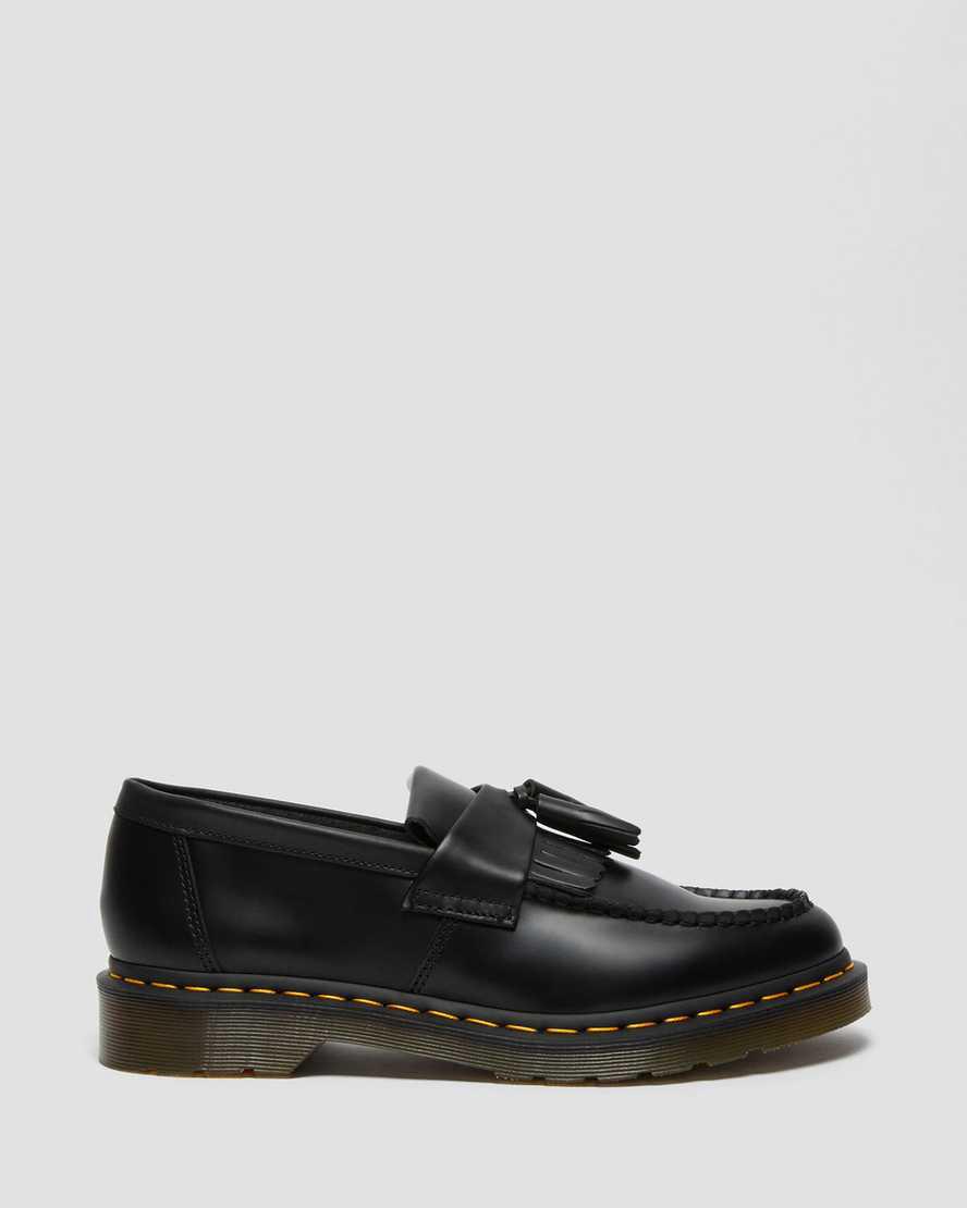 Loafers Dr Martens Adrian Yellow Stitch Leather Tassel Mujer Negras  España |  47150-HFIW