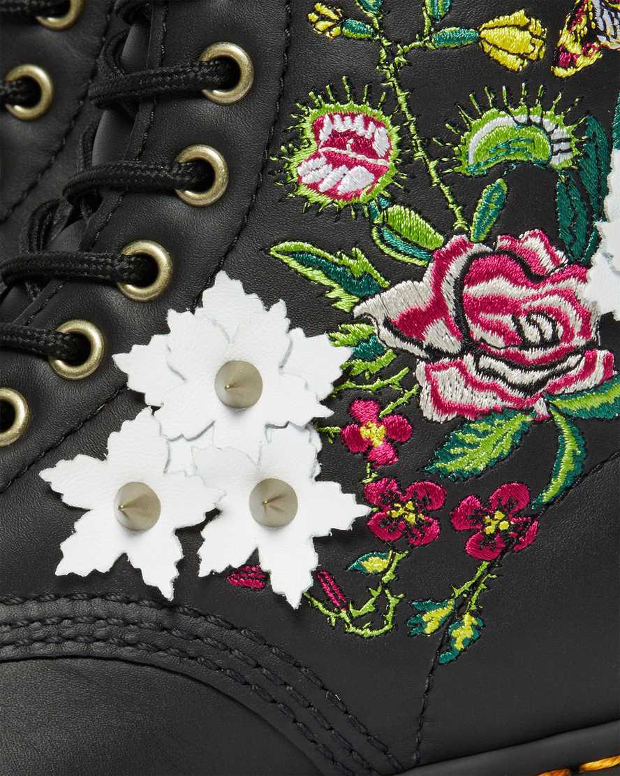 Originals Boots Dr Martens 1490 Floral Bloom Leather Mid-Calf Mujer Negras  España |  05862-FNRJ