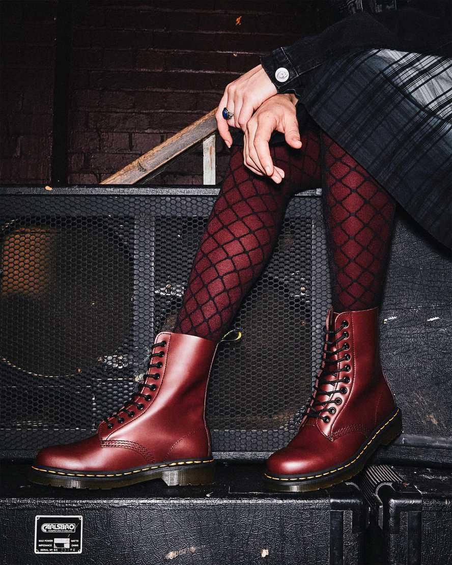 Originals Boots Dr Martens 1490 Smooth Leather Mid Calf Mujer Rojas  España |  20158-FPHQ