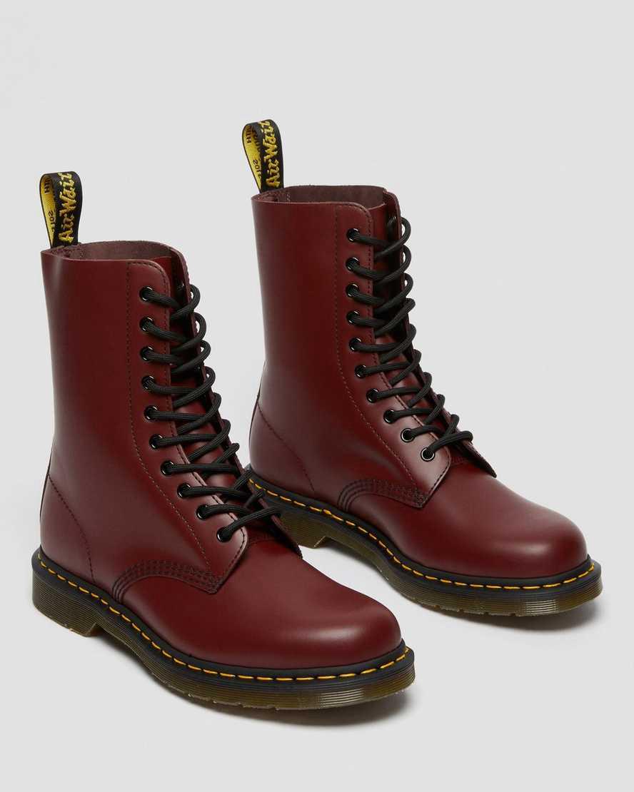 Originals Boots Dr Martens 1490 Smooth Leather Mid Calf Mujer Rojas  España |  20158-FPHQ