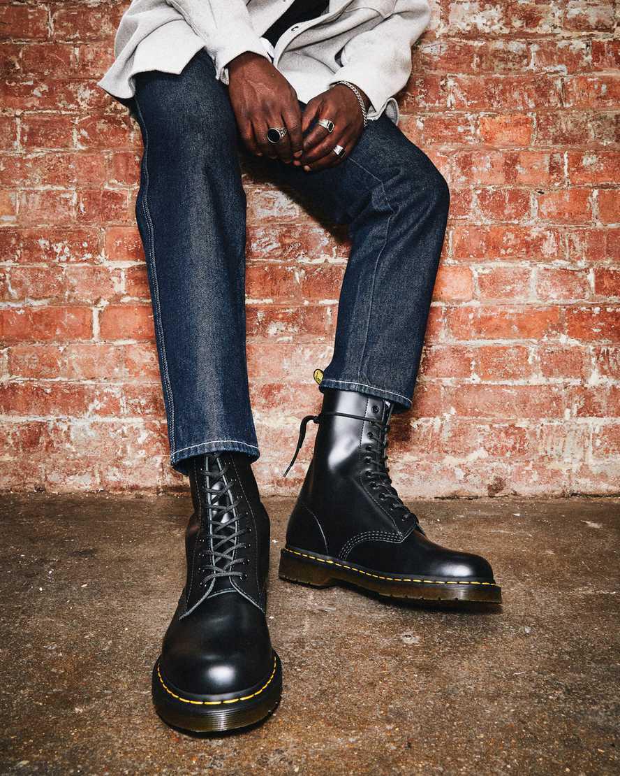 Originals Boots Dr Martens 1490 Smooth Leather Mid Calf Mujer Negras  España |  31489-GWZA