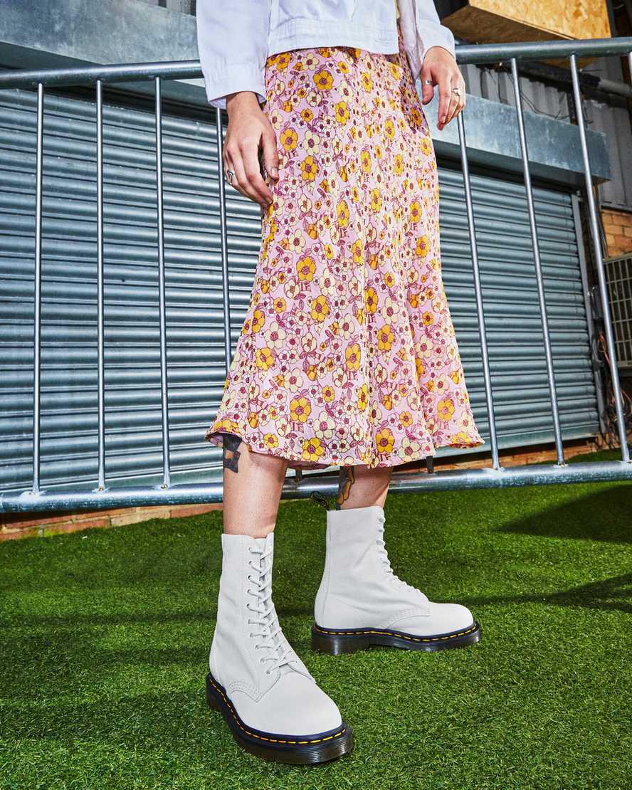 Originals Boots Dr Martens 1490 Virginia Leather Mid Calf Mujer Blancas  España |  90645-AWQL